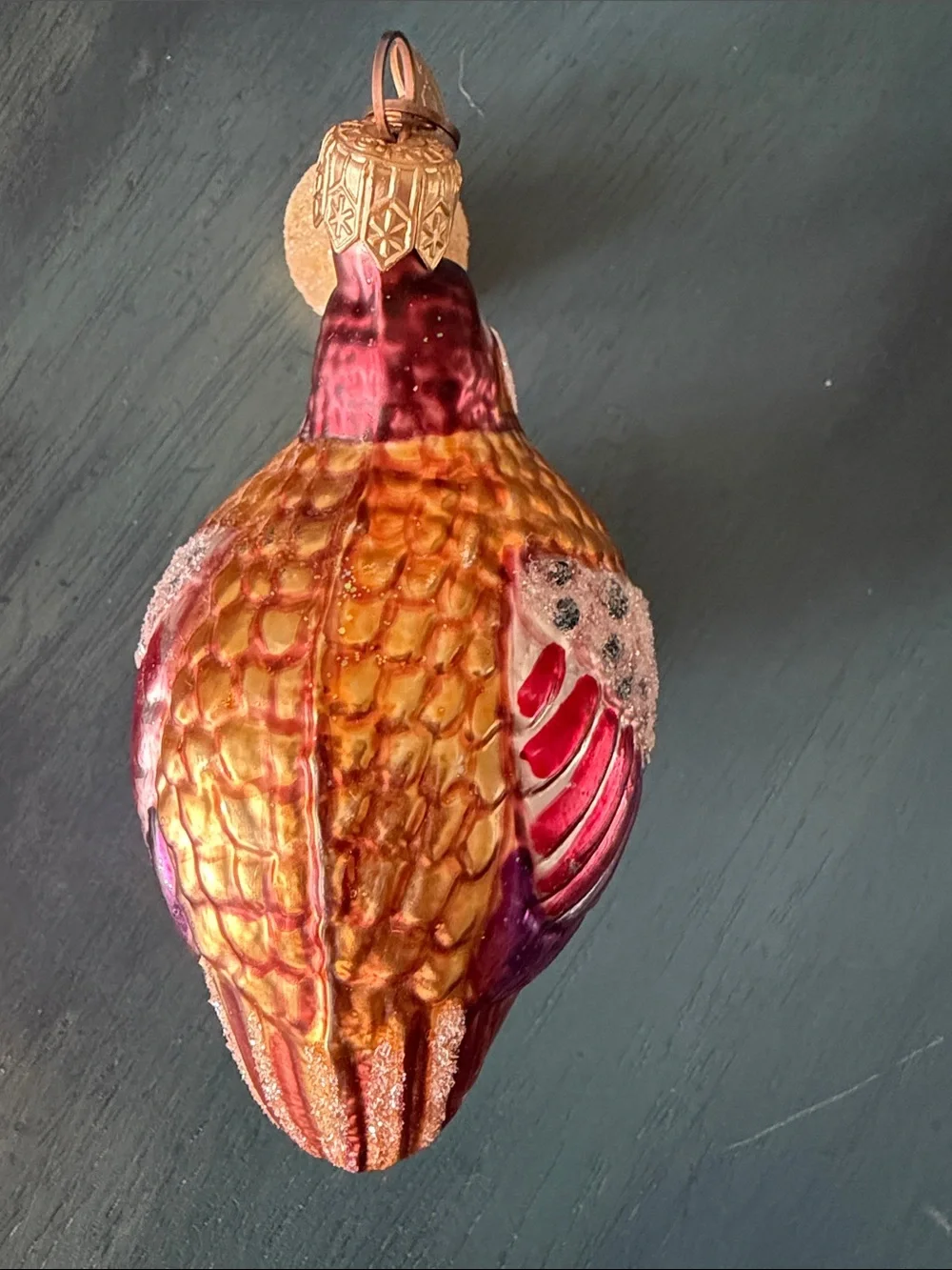 Department 56 Partridge In A Pear Tree Ornament in Pink, Gold and Purple - Mint